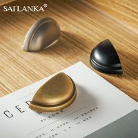 SAILANKA Furniture Handles Brass Half Round Brushed Nickel Bronze Cup Handle Cupboard Wardrobe Dresser Shoe Box Drawer Bin Pulls