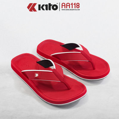Kito รุ่น AA118 รองเท้าผู้ชายกีโต้รุ่นใหม่ รองเท้าสีพื้น รองเท้าผู้หญิง รองเท้าแตะแบบหนีบลำลอง รองเท้าแตะหูหนีบแบบสวมผู้หญิง