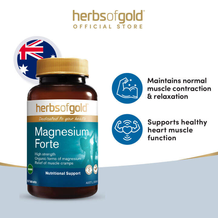 Herbs of Gold Magnesium Forte 60s (EXP 112025) Relief muscle cramp
