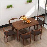 [COD] Tables and chairs a set of modern minimalist dining combination apartment shop rectangular 4 people 6