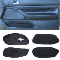 ONLY 3 Doors Car Armrest Cover For VW Golf 4 MK4 Bora Jetta 1999 - 2005 Microfiber Leather Door Armrest Panel Cover Sticker Trim