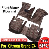 ▣﹊ Car Mats For Citroen Grand C4 Picasso SpaceTourer 7seat 2014 2020 Non-slip leather Mat Rugs Pad Interior Parts Car Accessories