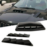 3Pcs Universal Car Vent ตกแต่ง Air Flow Intake Bonnet Hood Scoop Cover ทนทานและใช้งานได้จริง GLOSS BLACK