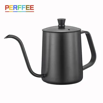 1L/1.2L Drip Kettle Thermometer Pour Over Coffee Tea Pot Swan Long Neck  Stainless Steel Thin Mouth Gooseneck Cloud Drip Kettle