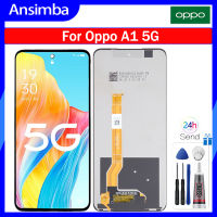 Ansimba จอ LCD ขนาด6.72นิ้วของแท้สำหรับ Oppo A1 5G อะไหล่จอ LCD PHS110หน้าจอ LCD จอแสดงผลหน้าจอสัมผัสพร้อมกรอบกลางสำหรับ OPPO A1 5G PHS110 Lcd