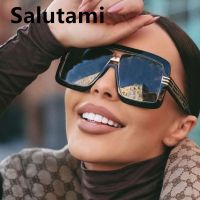 Vintage New Fashion One Piece Leopard Print Sunglasses For Women Luxury Brand Oversized Square Sun Glasses Men Hip Hop Eyewear