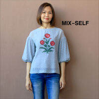 Mix-Self เสื้อเบลาส์ปักลายดอกไม้ รุ่น IB71828