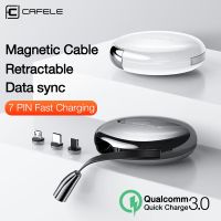 【Taotao Electronics】 Cafele Luxury Magnetic Charging สาย USB สำหรับ iPhone Type C Micro Retractable Charger 120ซม. 3A Fast