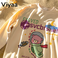 Viyaa เสื้อฮู้ด เสื้อแขนยาวอบอุ่น หลวมและสบาย สบายๆ นุ่มนวล คลาสสิค ชิค WWY2391BSZ 38Z230919