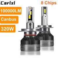 Carlxl H7 LED Canbus 320W LM H4 H11 H1 9005 HB4 H8 HIR2 9012 Bi LED ไฟหน้ารถหลอดไฟรถจักรยานยนต์หมอกโคมไฟ6000K 12V