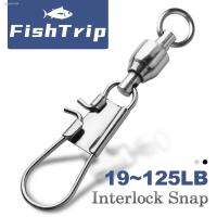 ❏ FishTrip Interlock Snap Ball Bearing Swivels 20 100Pack Stainless Steel Cross Lock Snap Sea Fishing Connector Terminal Tackle