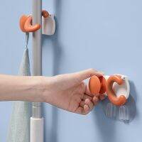 Mop Holder Punch-free Adhesive Rack Stickiness Load-bearing Wall-mounted Broom Organizer