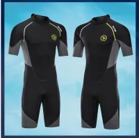 ZCCO 1.5mm neoprene Wetsuit Men short sleeve Scuba diving suit Snorkeling spearfishing swimsuit Surfing Sunproof one piece set?ปรับ แต่งเองจากโรงงาน?จัดส่งจากร้าน MainRich ในกรุงเทพ?