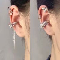 [COD] 2021 new ear makeup plate niche design earrings without piercing long tassel pearl clips