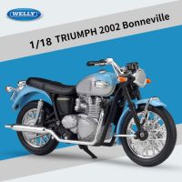 1:18 Triumph 2002 Bonneville โมเดลมอเตอร์ไซค์แนวสตรีทโลหะหล่อจากโลหะของสะสมของขวัญสำหรับเด็ก