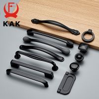 KAK American Style Black Cabinet Handles Solid Aluminum Alloy Kitchen Cupboard Pulls Drawer Knobs Furniture Handle Hardware