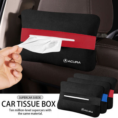 กล่องกระดาษทิชชู่ที่แขวนที่นั่งในรถหนังกลับ1ชิ้นกล่องเก็บกระดาษตกแต่งภายในรถยนต์สำหรับ Acura TL MDX TSX RSX Integra RDX RSX Integra RDX NSX RLX RL ZDX