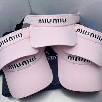 Miu MiuOutdoor หมวกกันแดดเครื่องปรับอากาศฤดูร้อนแฟชั่นและหมวกกันแดดแบบไร้หัวหมวกบังแดดลำลองสำหรับกิจกรรมกลางแจ้ง