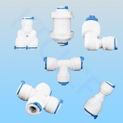 RO Water Hose Connection Straight Elbow Tee Cross 1/4 3/8 Coupling Plastic Quick Pipe Fitting Reverse Osmosis Connector