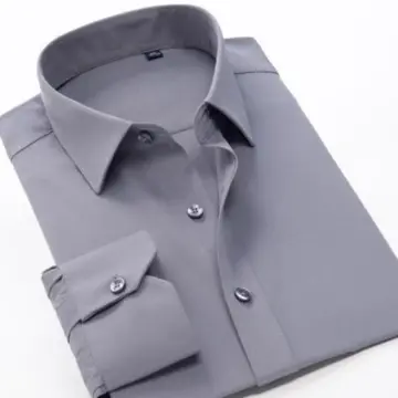 gray long sleeve dress shirt