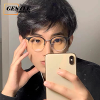 (GENTLE MOSCOT) แสงอัลตร้า TR90แว่นตาสำหรับผู้ชายแฟชั่นเกาหลีครึ่งกรอบป้องกันแสงสีฟ้าย้อนยุคแว่นตาผู้หญิง