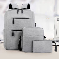 Mens 3-Sets Trendy Leisure Business Laptop Backpack Teenagers Schoolbags Travel Sports Casual School Bags Pack For Male Female