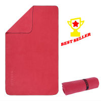 ผ้าขนหนู ผ้าเช็ดตัว ผ้าไมโครไฟเบอร์ ผ้าขนหนูไมโครไฟเบอร์  ขนาด L 80 X 130 ซม. (สีแดง)   ทนทาน  !!! สินค้าแท้ 100% ขายดี !!!  Compact Microfibre Towel Size L 80 X 130 Cm - Red