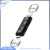 Aokago 5 In 1แบบพกพา USB Type-C ไมโคร USB USB อะแดปเตอร์สำหรับตัวอ่านการ์ดความจำขนาดเล็กภายนอก