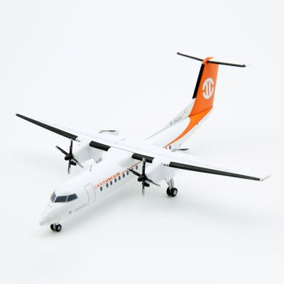 Diecast 1:200 Scale Dash-8-300 B-15225 UNI AIR Airplane Aircraft Plane Alloy Metal Model With Base Landing Gear Toy