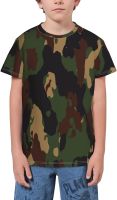 Rocale Camoflauge Striped Boy T-Shirt Summer Short Sleeve Crewneck Tees Shirts for Youth Kids