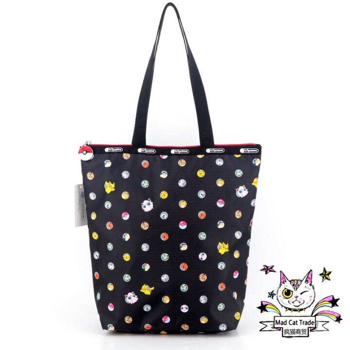 lesportsac-กระเป๋าผ้าแนวตั้งลายการ์ตูนร่วมแบรนด์ญี่ปุ่นลำลองน้ำหนักเบาสะพายไหล่เดียวแบบพกพา-2780