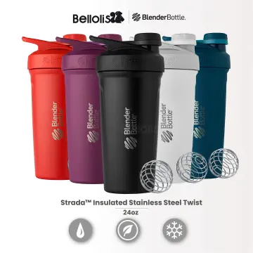 24 Oz Blender Bottle STRADA Insulated Shaker Bottle Protein Shake