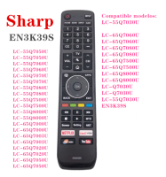 รีโมทคอนล EN3K39S สำหรับ SHARP 4K SMART LED HD LC55Q7030U LC-40Q5020U