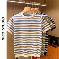 NICO STUDIO Striped T-Shirt Summer Men S Casual Outing Short Sleeve T-Shirt