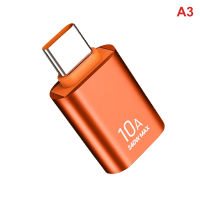 ZHANG 10A อะแดปเตอร์ USB Type-C การถ่ายโอนข้อมูลที่รวดเร็ว USB C ตัวผู้ไปยัง USB ตัวเมียตัวแปลงสำหรับ MacBook Samsung