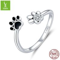 [COD] New cute pet paw print 925 silver ring female opening fashion cross-border European and SCR605