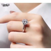 Times Gem แหวนเงิน 925 ประดับเพชร Moissanite/แหวนแฟชั่น D Color