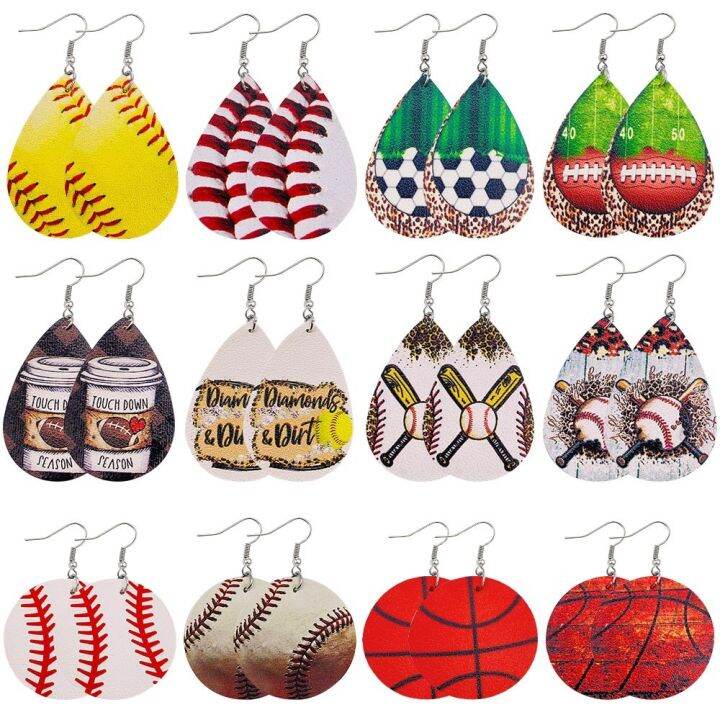 for-earrings-women-fans-dangle-hot-fashion-earrings-rugby-football-leather-earrings-sports-baseball-jewelry-lightning-ball-football