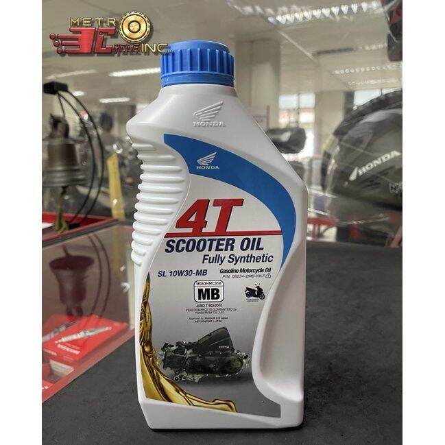 Honda Genuine Fully Synthetic AT Scooter Engine Oil 1 Liter Blue Cap