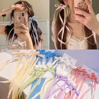 35cm Summer Korean Ballet Ribbon Bow Small Hairpin Sweet Cute Girls Mini Grab Clip Bowknot Braiding Women Hair Style Accessories