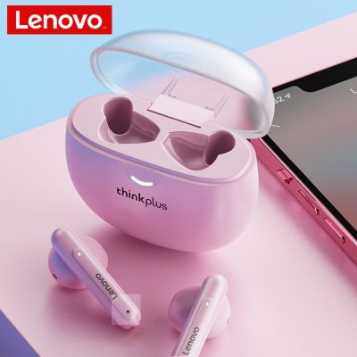 ZZOOI Pink Lenovo LP1Pro Wireless Bluetooth Earbuds TWS Semi-in-ear Earphones Compact Fashionable Long-life Sports Music Game Headset