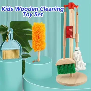 3pcs Children Broom Mop and Dustpan Combination Mini Broom Set Sweeping Toys  Clean Small Broom Cleaning Mop 