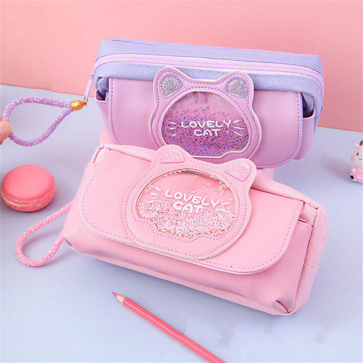 girls-pencil-case-novelty-pencil-case-three-layer-big-pen-case-cute-cat-pencil-case-quicksand-pencil-bag