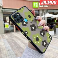 JIUMOO เคสสำหรับ Infinix Smart 6 HD Smart 6 Plus,เคสจิตรกรรมภาพการ์ตูนดอกไม้บางขอบสี่เหลี่ยมด้านข้างดีไซน์ใหม่กันกระแทกมีน้ำค้างแข็งโปร่งใสแข็งเคสมือถือปลอกซิลิโคนคลุมทั้งหมดเคสป้องกันกล้องนิ่ม