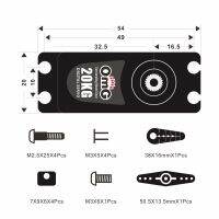 OmG 20KG Brushed Motor High Voltage Servo Fit หรือ1:10 RC Car And Above 1.4M Plane