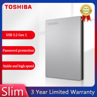 Toshiba Canvio Slim 2TB 1TB ฮาร์ดไดรฟ์ภายนอกแบบพกพา USB 3.2 Gen 1 2.5 "เปลือกอลูมิเนียม HDD ดิสก์ภายนอก Harddisk