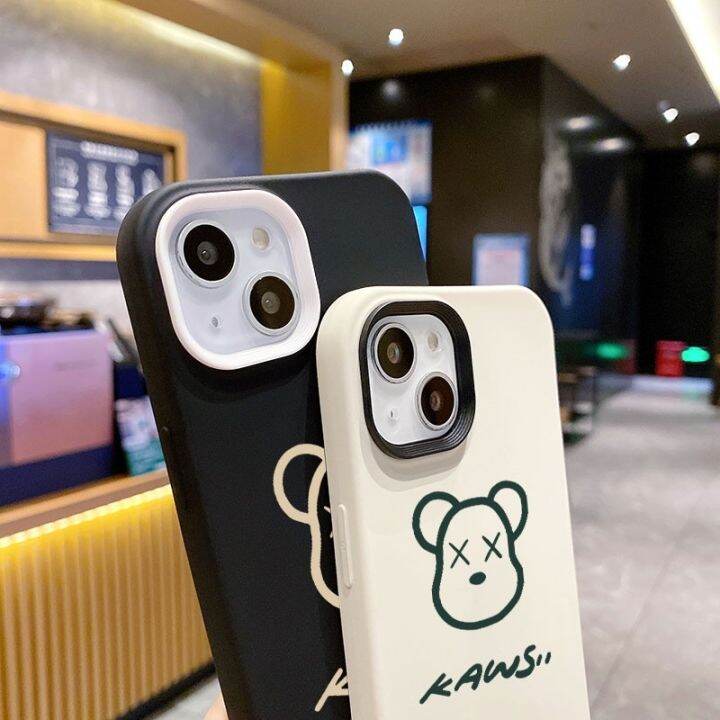 เคสโทรศัพท์ซิลิโคน-แบบนิ่ม-ลายหมี-กันกระแทก-สําหรับ-iphone-14-13-12-6-6s-7-8-x-xr-xsmax