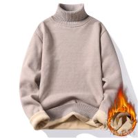 【hot】◑  Mens Turtleneck Sweater Knitting Pullovers Rollneck Knitted Warm Men