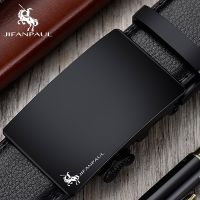 JIFANPAUL Luxury brand mens belt leather belt black fashion alloy luxury automatic buckle youth leather simple business belt Belts