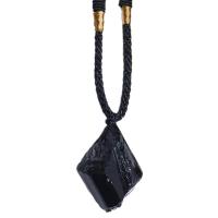 Black Obsidian Dainty Necklaces Natural Black Obsidian Pendant Portable Crystals Quartz Gemstone Pendant for Christmas Parties Women Girls amicably